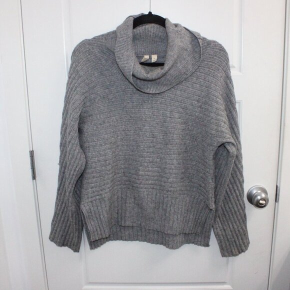 MOTH By Anthropologie Size XS Gray Sweater Ribbed Cowl Neck - Picture 1 of 3